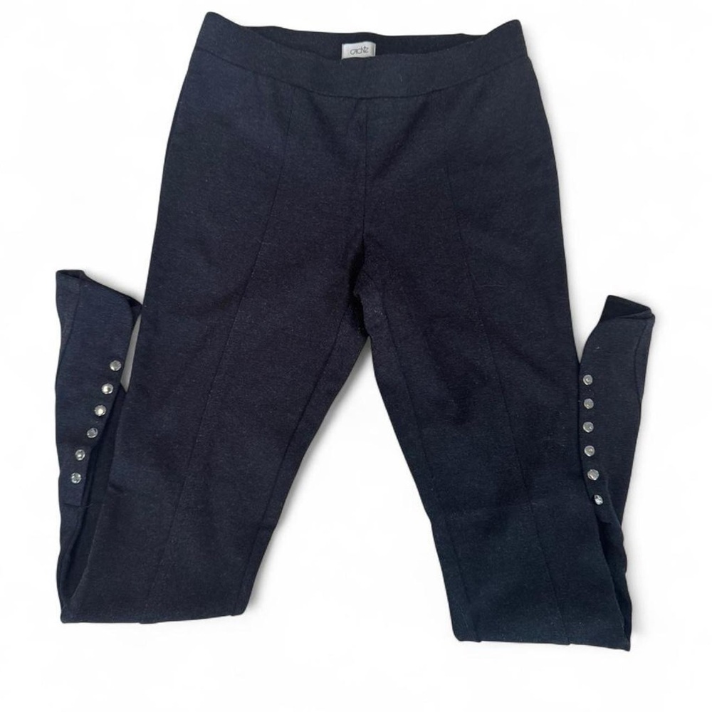 Cache Dark Grey Leggings with Silver Button Detail